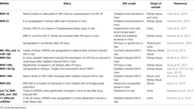 Diagnostic and Therapeutic Potential of microRNAs in Acute Kidney Injury